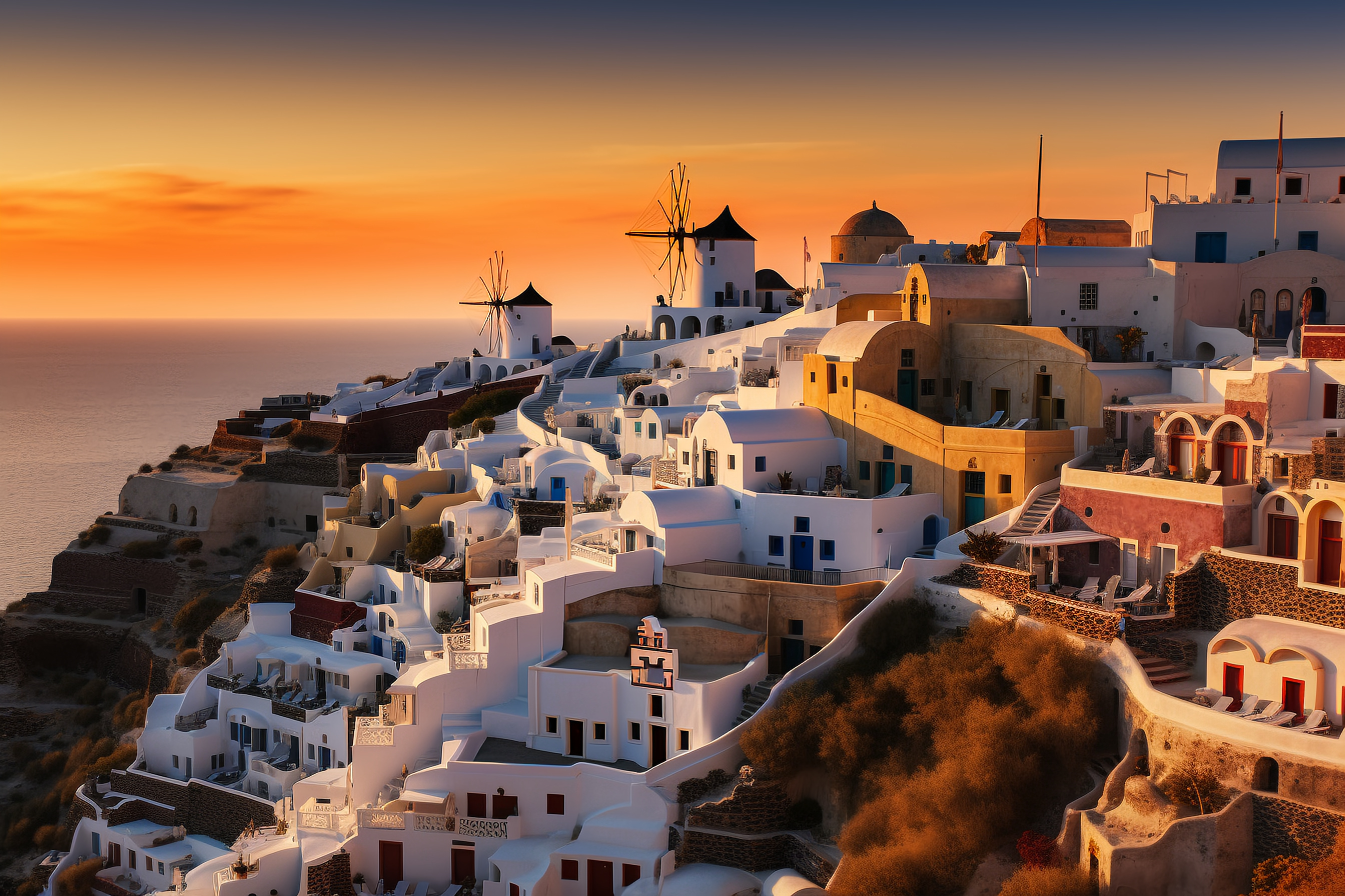 摄图网_600111297_圣托里尼岛的房屋摄影图（企业商用）